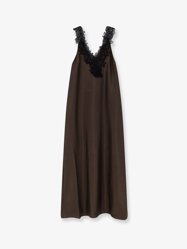 Rohe Silk Long Dress Earthy