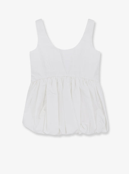 Rohe Voluminous Peplum Cotton Tank Top Opticwhite
