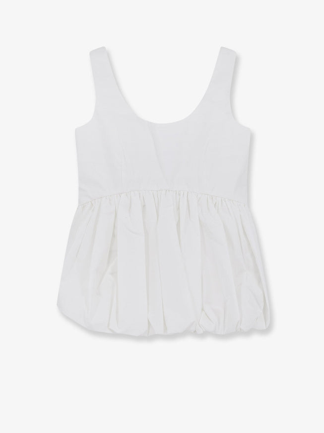 Rohe Voluminous Peplum Cotton Tank Top Opticwhite