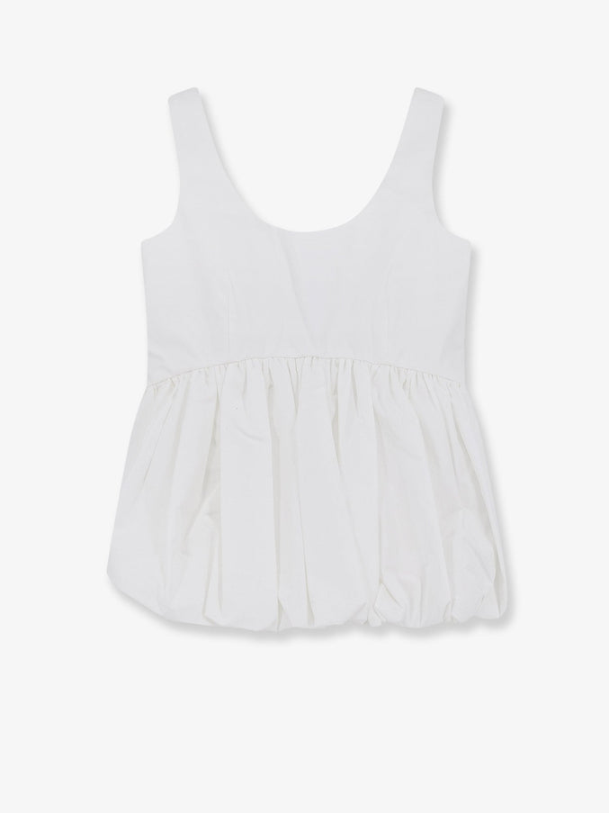 Rohe Voluminous Peplum Cotton Tank Top Opticwhite