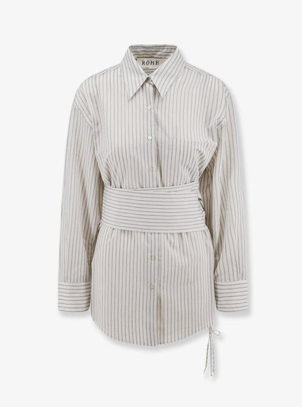 Rohe Silk And Cotton Blend Shirt Finestripe