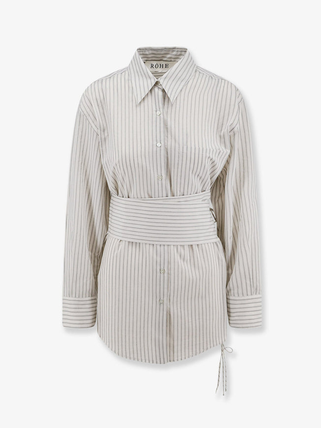 Rohe Silk And Cotton Blend Shirt Finestripe