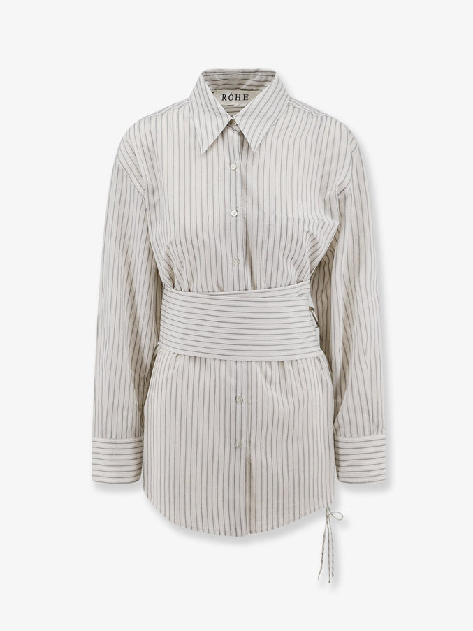Rohe Silk And Cotton Blend Shirt Finestripe