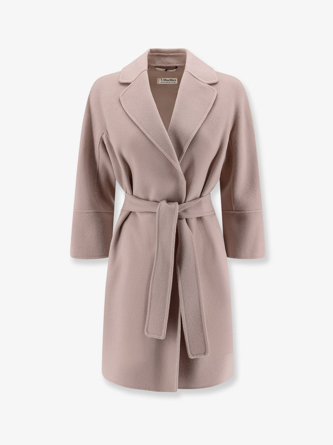 S Max Mara Arona Virgin Wool Coat Beige Rosa