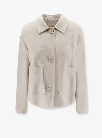 'S Max Mara Smmdattero Linen And Cotton Jacket Bianco Avorio