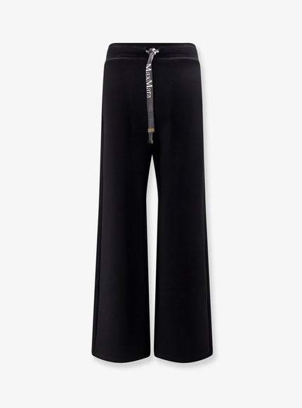 'S Max Mara Smmbali Cotton Blend Trousers Nero