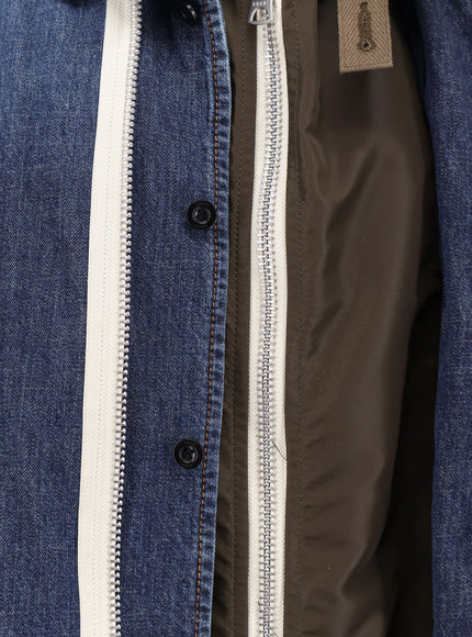 Sacai Denim Jacket With Nylon Inserts