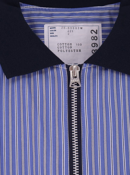 Sacai Striped Fabric Polo Shirt