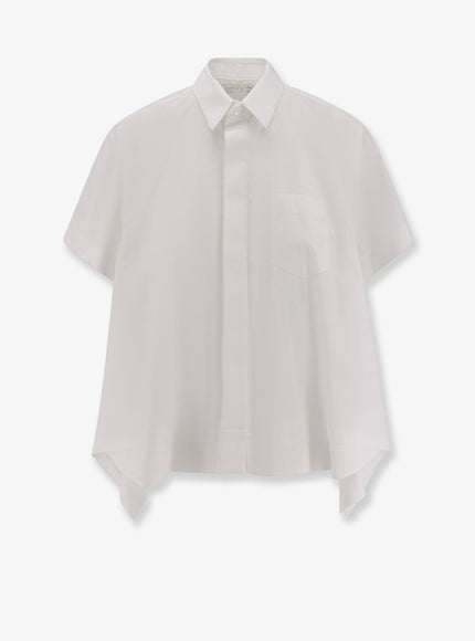 Sacai Cotton Blend Poplin Shirt Off White