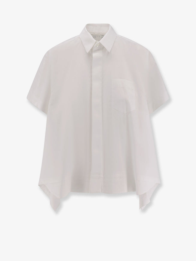 Sacai Cotton Blend Poplin Shirt Off White