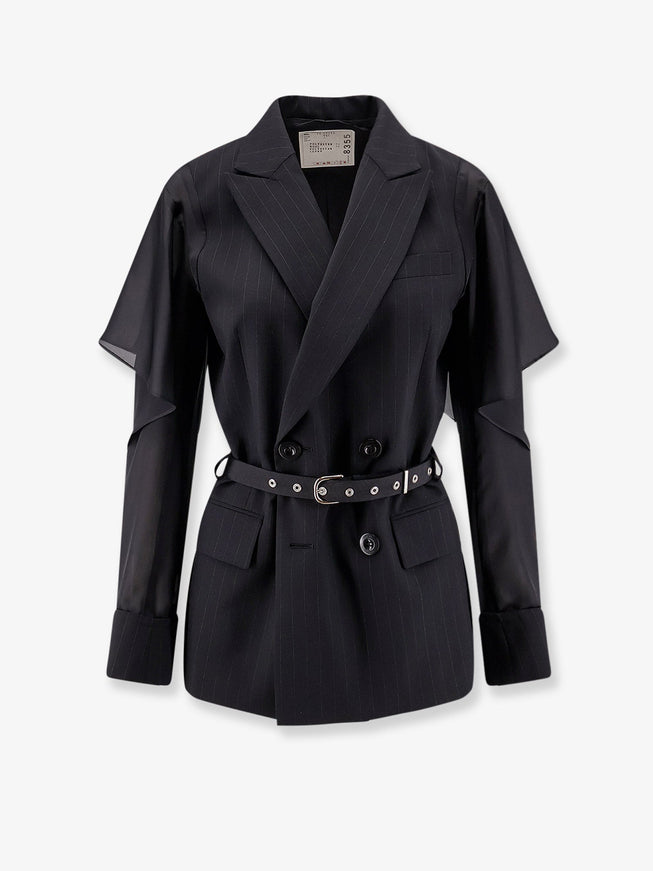 Sacai Chalk Stripe Blazer Black
