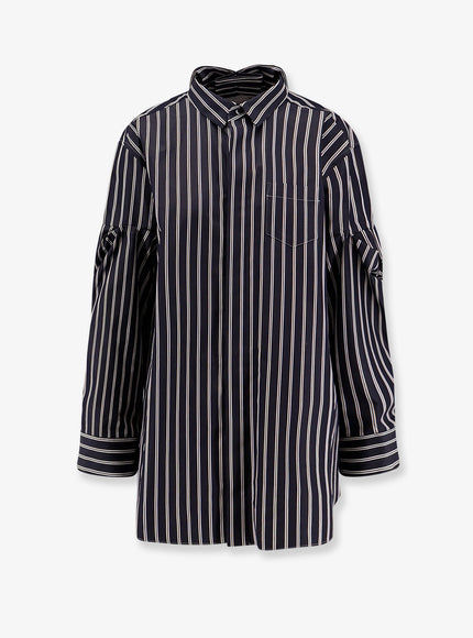 Sacai Oversize Striped Shirt Navy Stripe