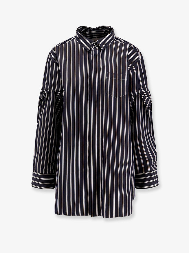 Sacai Oversize Striped Shirt Navy Stripe