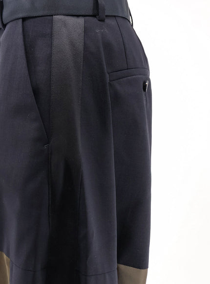 Sacai Wool Blend Trousers With Nylon Inserts