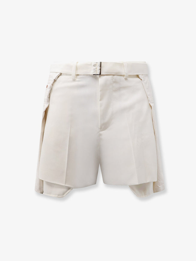Sacai Double Fabric Shorts Off White