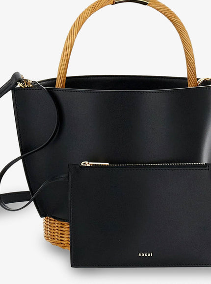 Sacai Leather Crossbody Bag With Logo On The Front