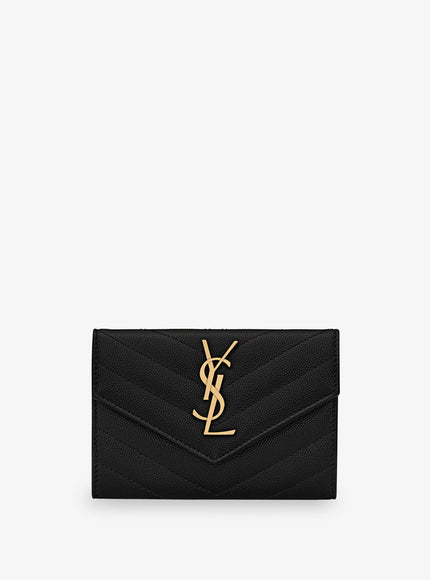 Saint Laurent Cassandre Matalassé Leather Wallet Uni Nero