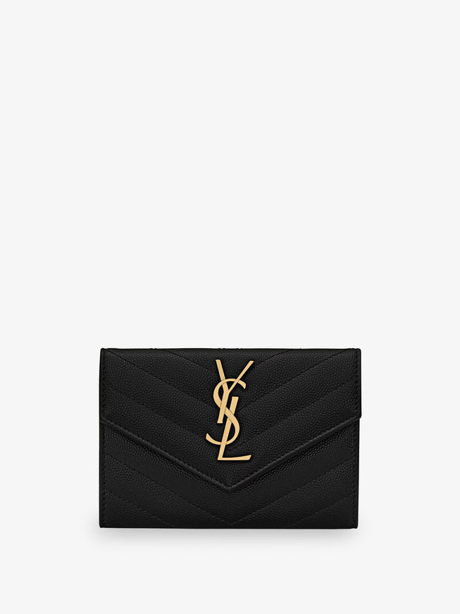 Saint Laurent Cassandre Matalassé Leather Wallet Uni Nero