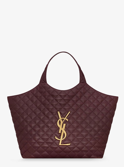 Saint Laurent Icare Quilted Leather Handbag Uni Hot Wine