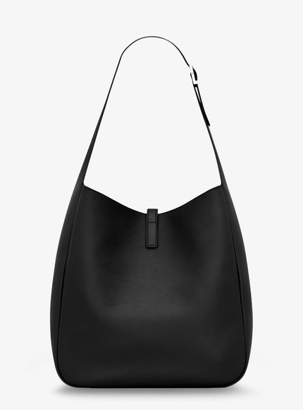 Saint Laurent Le 5 À 7 Leather Shoulder Bag With Metal Cassandre Logo