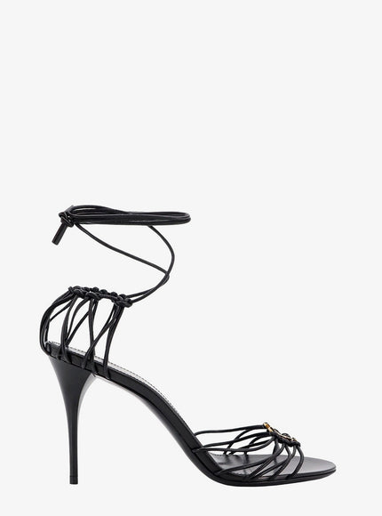 Saint Laurent Babylone 90 Leather Sandals Nero
