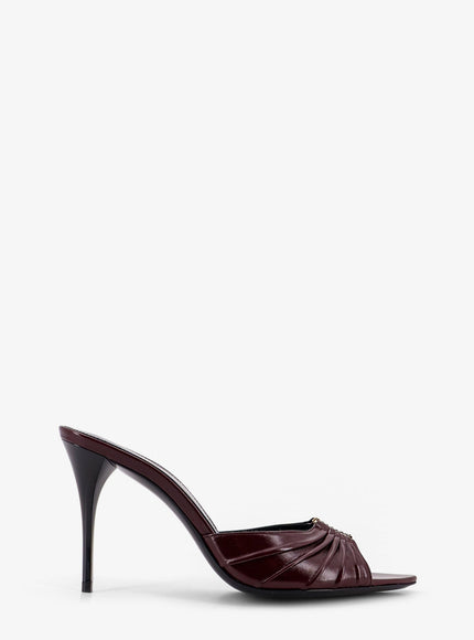 Saint Laurent Babylone 90 Leather Sandals Vintage Bordeaux