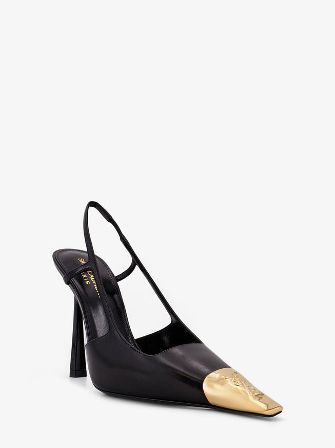 Saint Laurent Jeanne Leather Pumps With Metal Toe