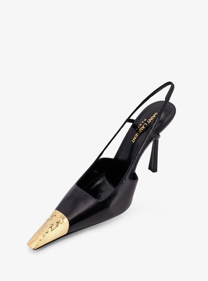 Saint Laurent Jeanne Leather Pumps With Metal Toe