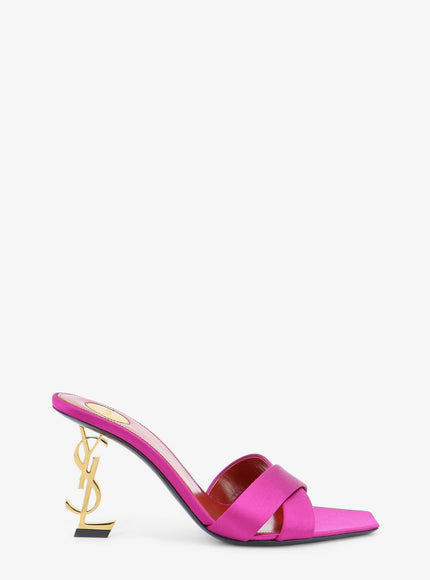 Saint Laurent Opyum Satin Sandals Moroccan Fuxia