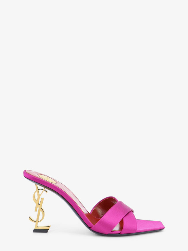 Saint Laurent Opyum Satin Sandals Moroccan Fuxia