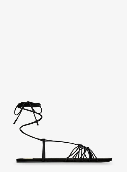 Saint Laurent Babylone Leather Sandals Nero Nero