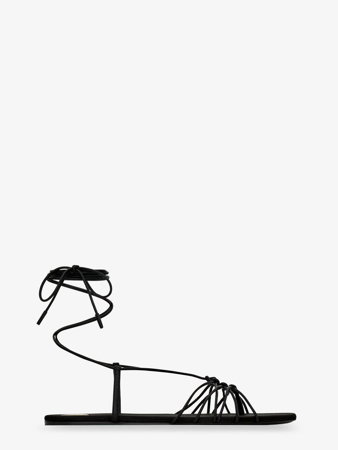 Saint Laurent Babylone Leather Sandals Nero Nero