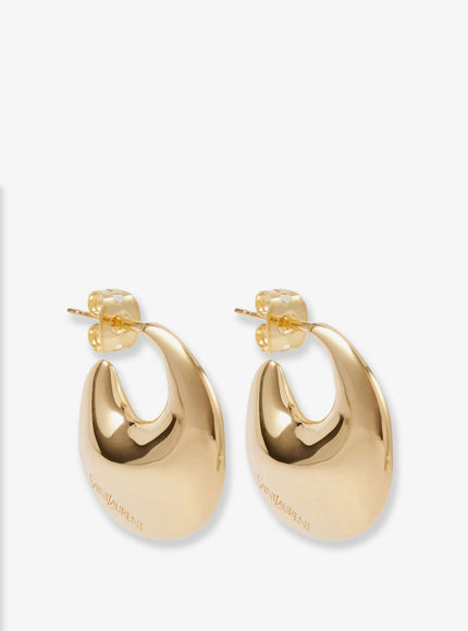 Saint Laurent Brass Earrings With Gold Finishes