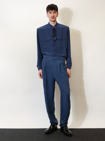 Saint Laurent Certified Viscose And Silk Shirt