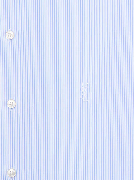 Saint Laurent Cassandre Cotton Shirt With Striped Pattern