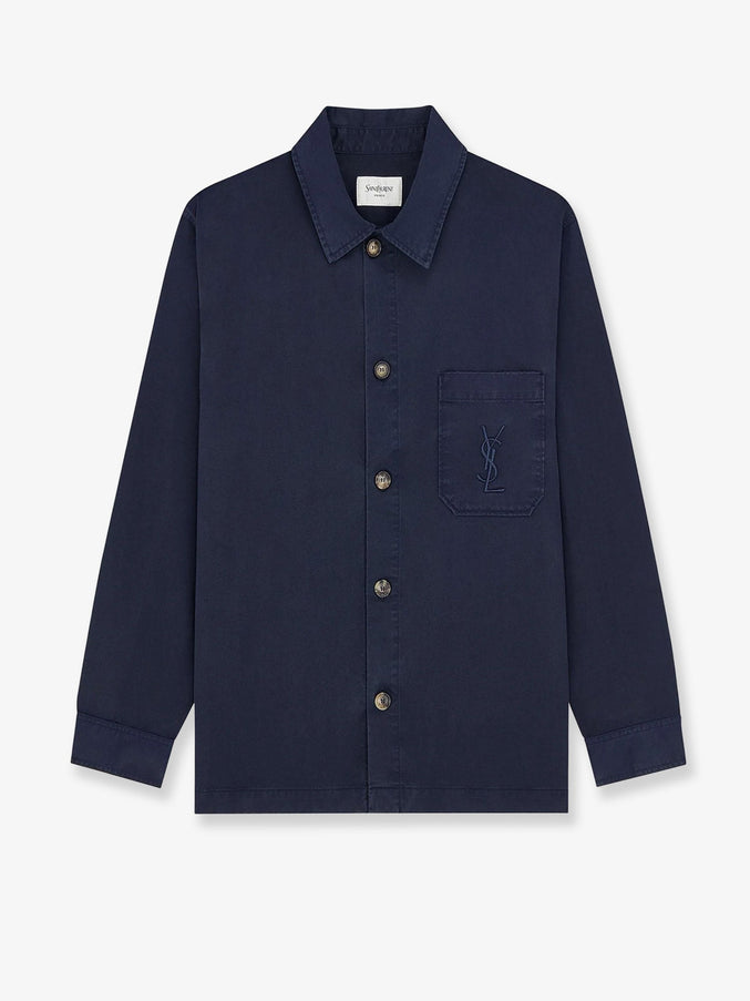 Saint Laurent Cassandre Certified Cotton Overshirt French Navy