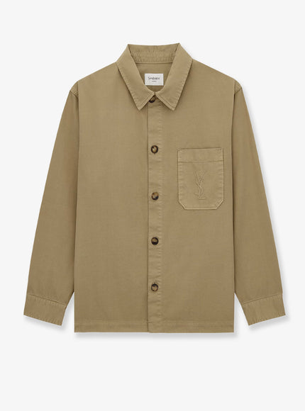 Saint Laurent Cassandre Certified Cotton Overshirt Royal Beige