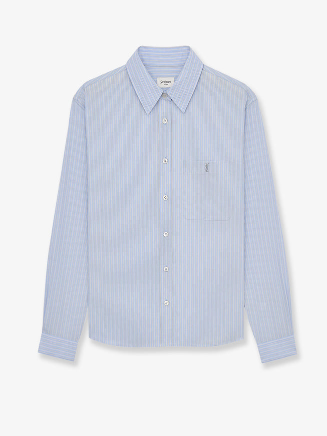 Saint Laurent Certified Cotton Shirt Bleu Gris