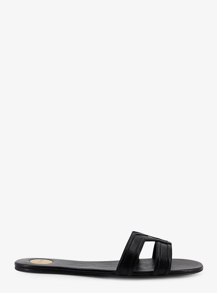 Saint Laurent Mabrouka Leather Sandals Nero