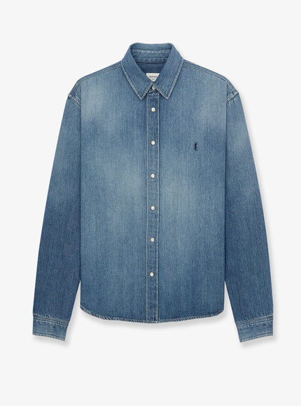 Saint Laurent Cassandre Horizon Blue Denim Shirt Horizon Blue