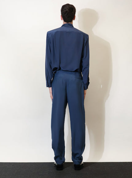 Saint Laurent Silk Trousers With Belt