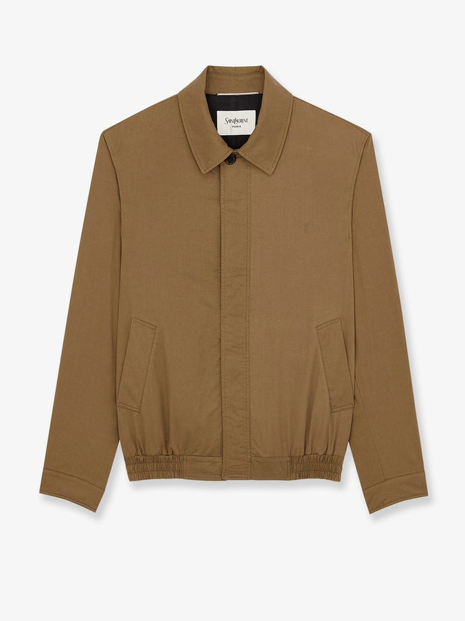 Saint Laurent Cassandre Cotton Jacket Taupe Caucase