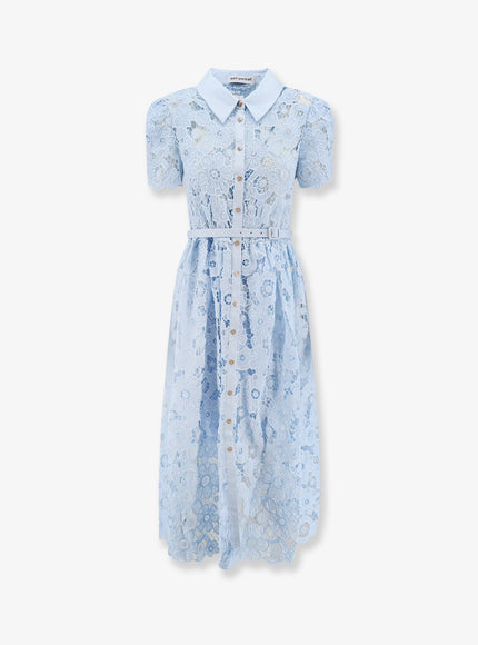 Self Portrait Long Lace Dress Blue