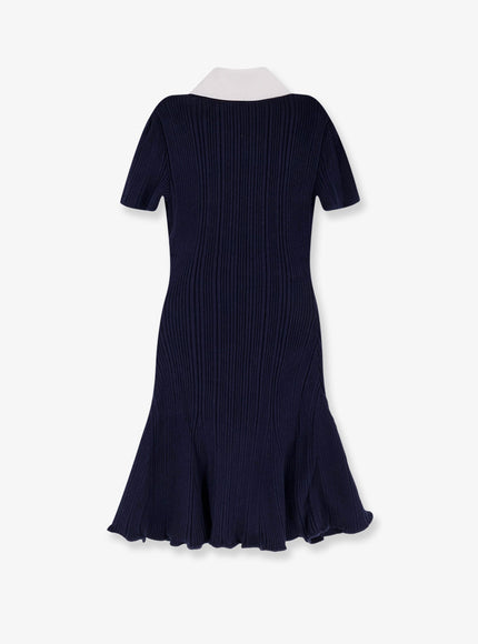 Self-Portrait Navy Ribbed Knit Mini Dress