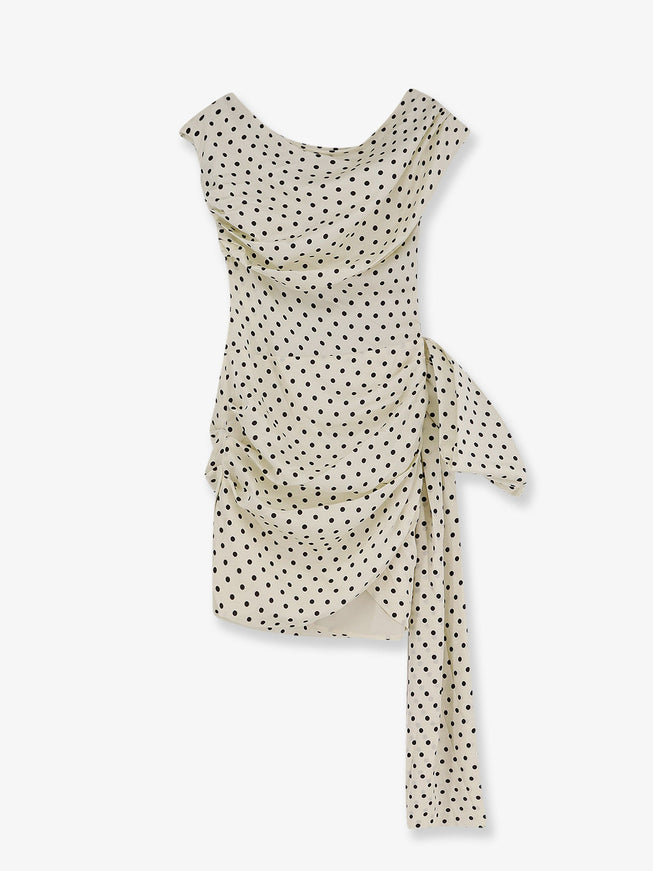 Self Portrait Satin Mini Dress Cream