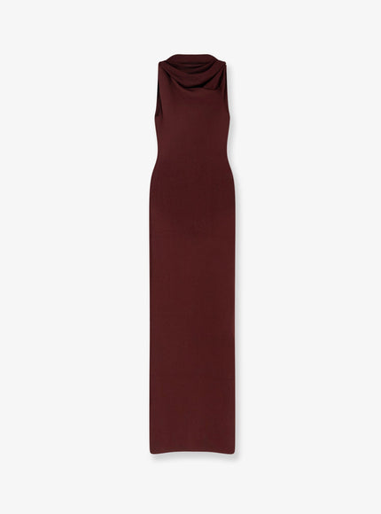 Self Portrait Draped Knitted Long Dress