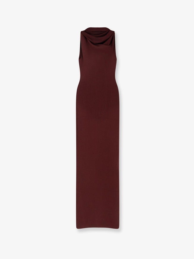 Self Portrait Draped Knitted Long Dress
