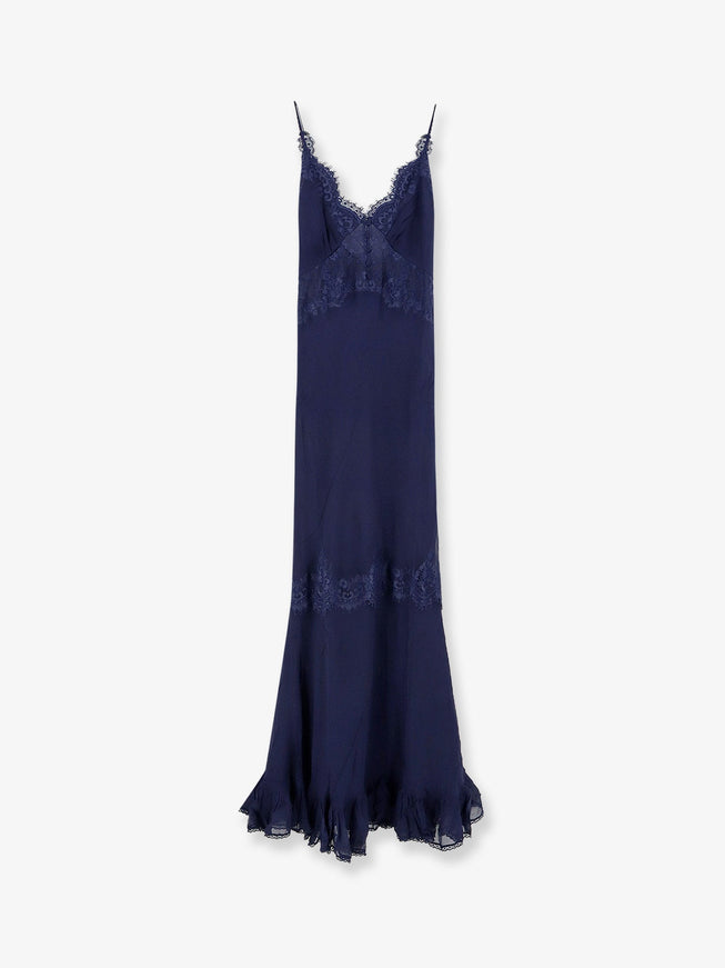 Self Portrait Georgette Maxi Dress Navy