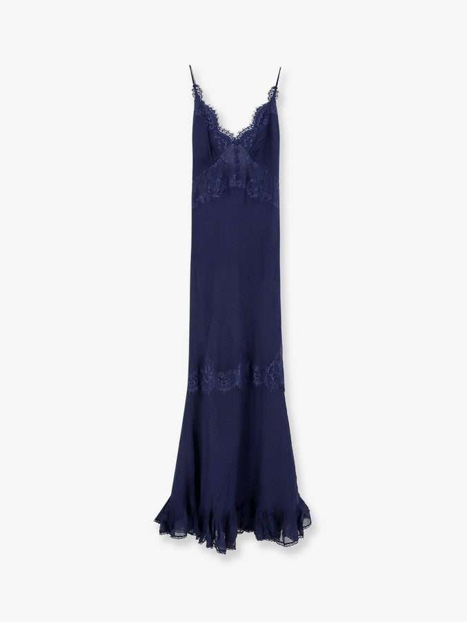Self Portrait Georgette Maxi Dress Navy