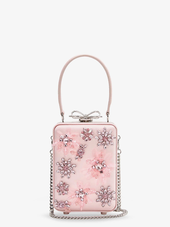Self Portrait Satin Crossbody Bag With Crystal Details Uni Pink